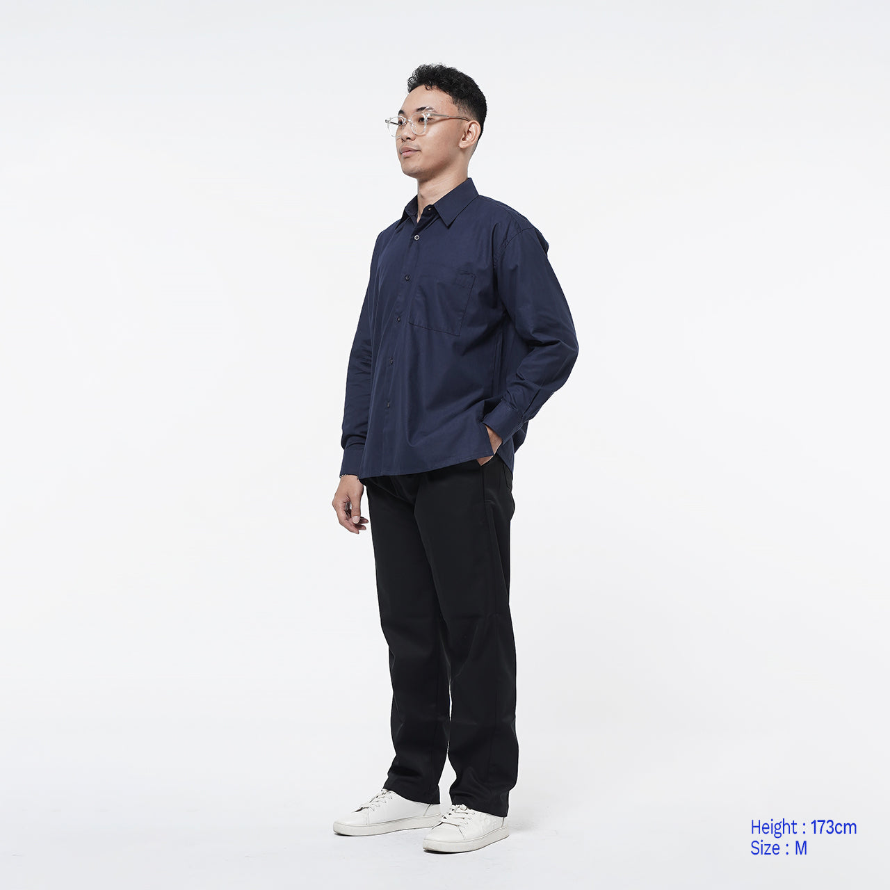 Oversized Long Shirt Navy