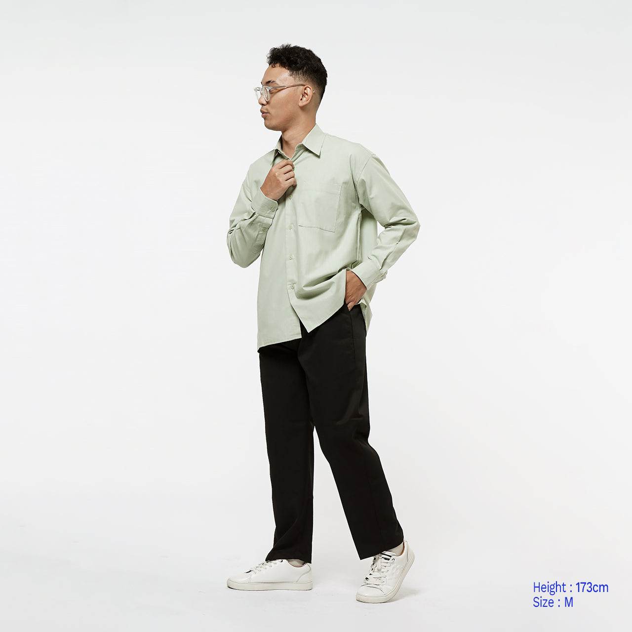 Oversized Long Shirt Sage Green