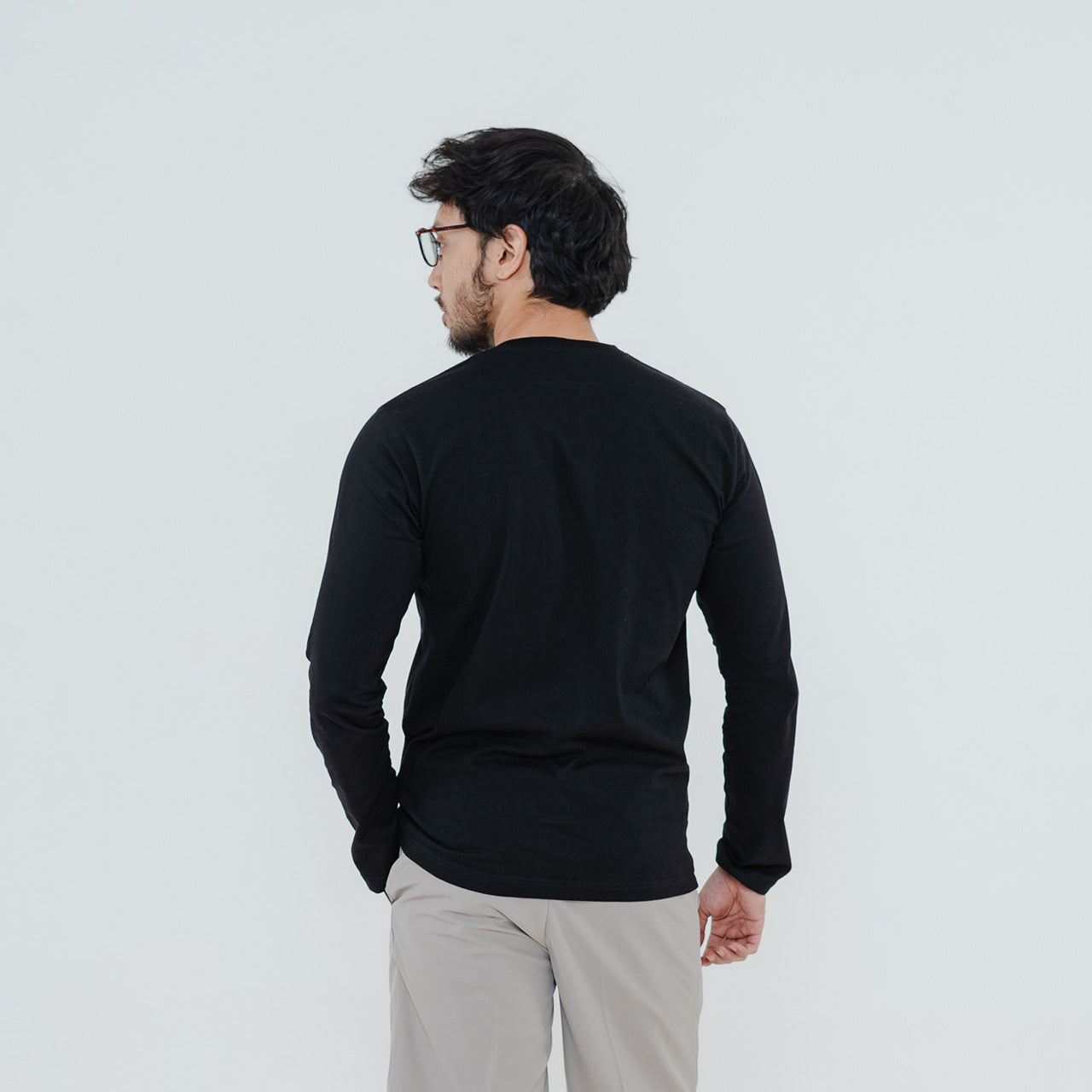 Henley Long Sleeve Black