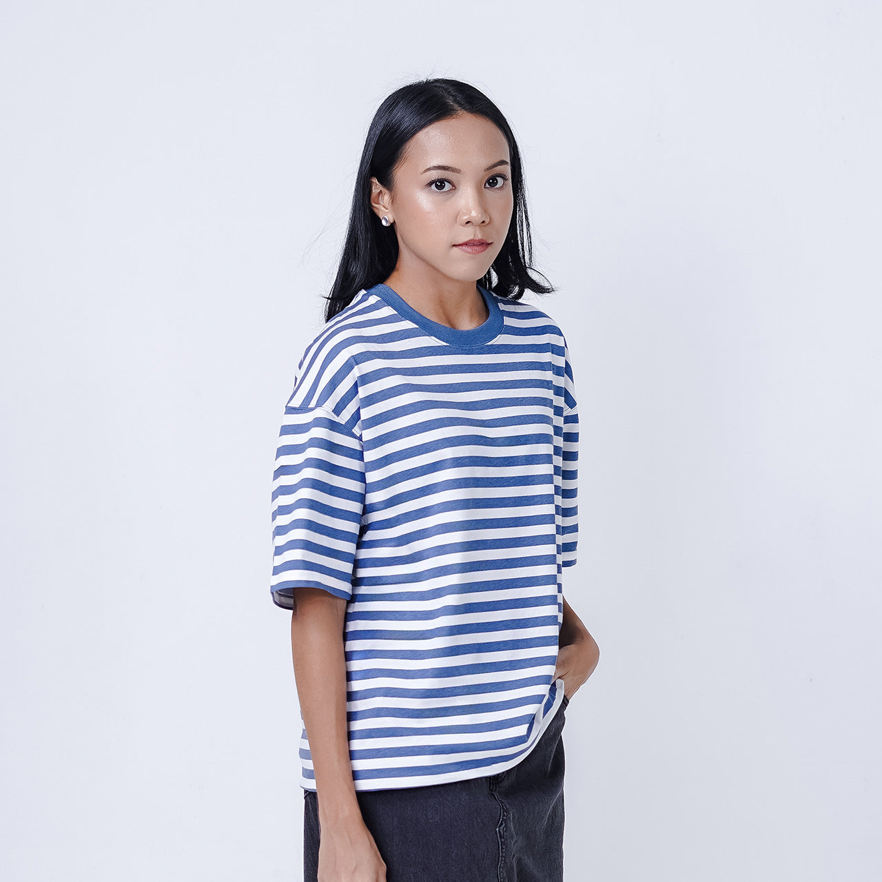 The Stripe Oversized Blue-White