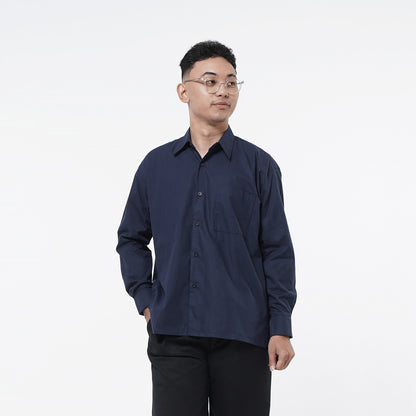 Oversized Long Shirt Navy