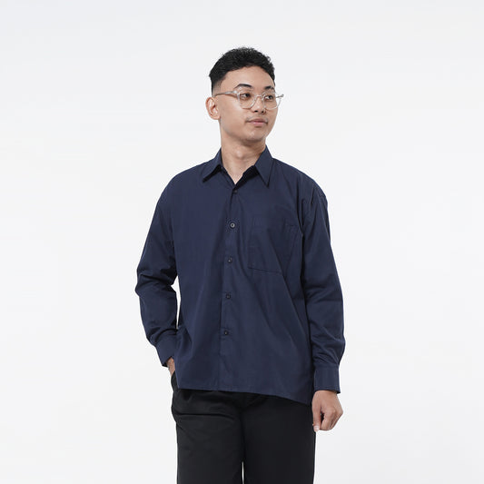Oversized Long Shirt Navy