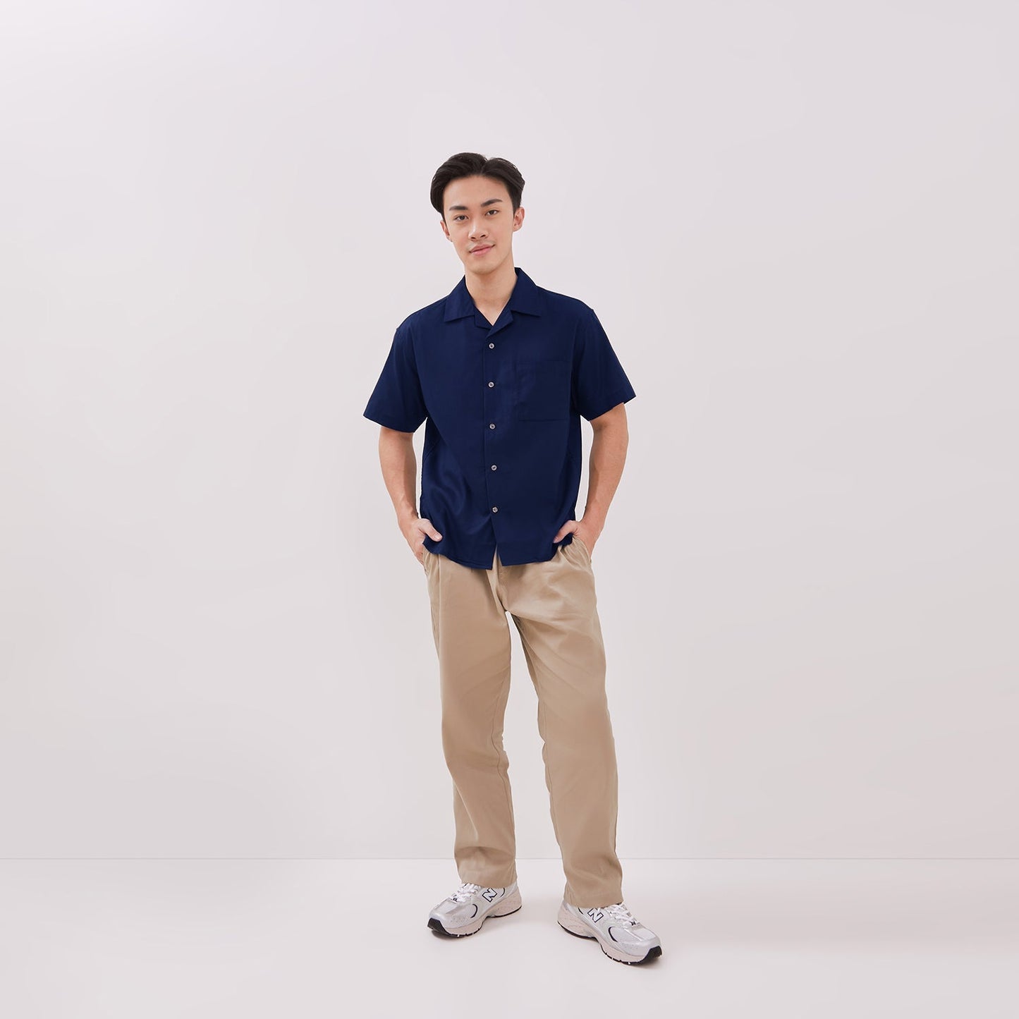 Open Collar Shirts Navy