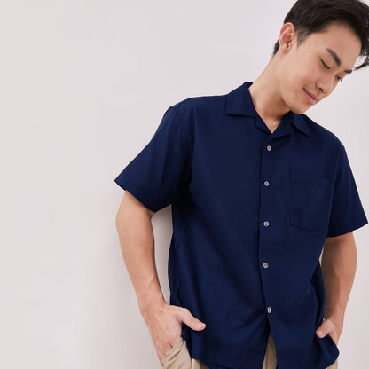 Open Collar Shirts Navy