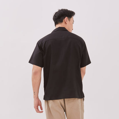 Open Collar Shirts Black