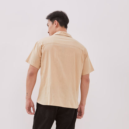 Open Collar Shirts Beige