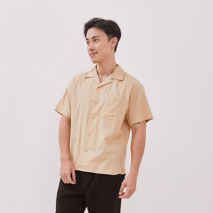 Open Collar Shirts Beige